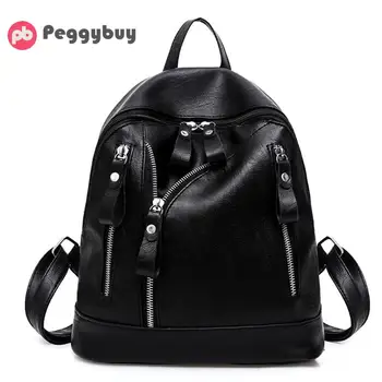

Women Backpack Fashion Female Bead Shoulder Bag PU Leather Backpacks For Girls Trendy Solid School Bag Mochila Feminina Bolsa