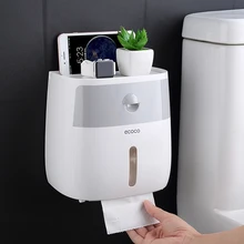 ecoco Wall-Mounted Bathroom Tissue Dispenser Tissue Box for Multifold Paper Towels Tissue Storage Box with Drawer Phone Holder