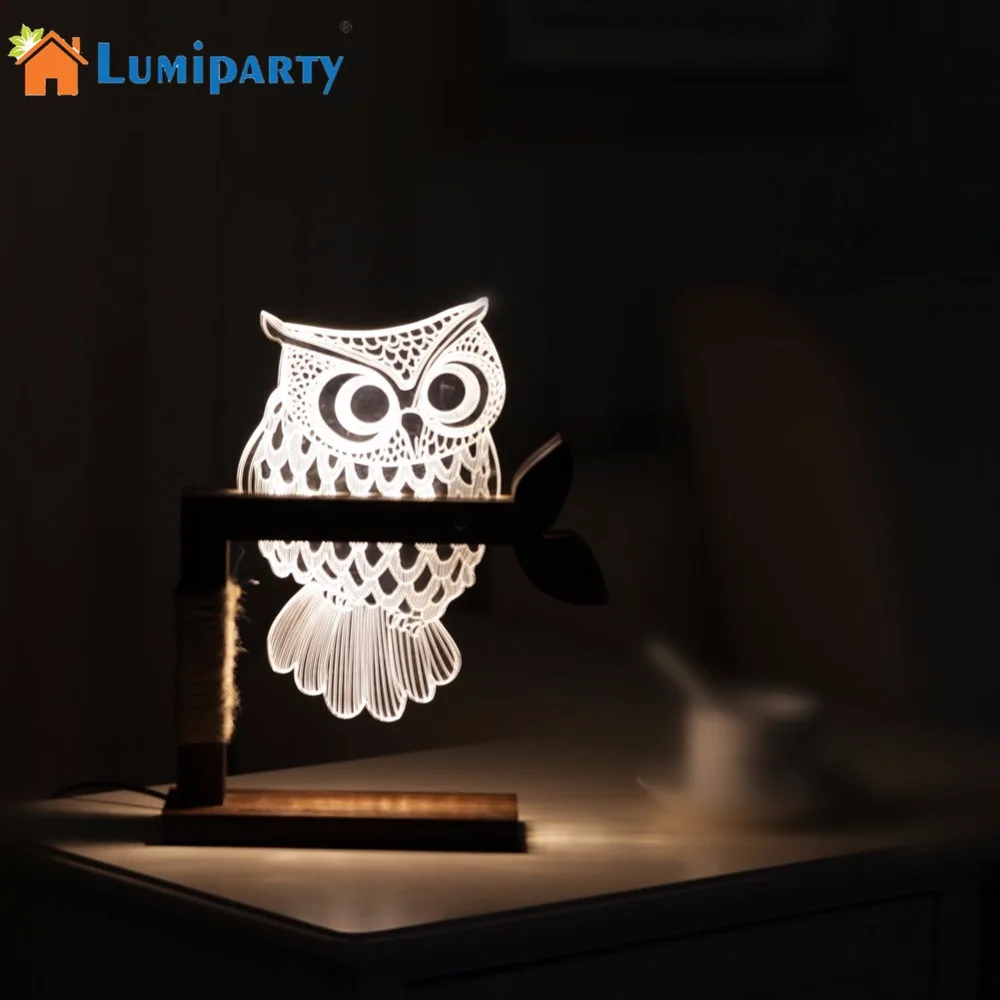 

LumiParty 3D Owl Shape Lamp Children's nightlight Visual Led Night Lights Illusion Mood Lamp US/EU Plug jk30