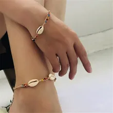 MissCyCy Boho красочные бусины браслеты на ногу для женщин Винтаж натуральный корпус ножной браслет Летний стиль пляжные аксессуары ювелирные изделия для ног