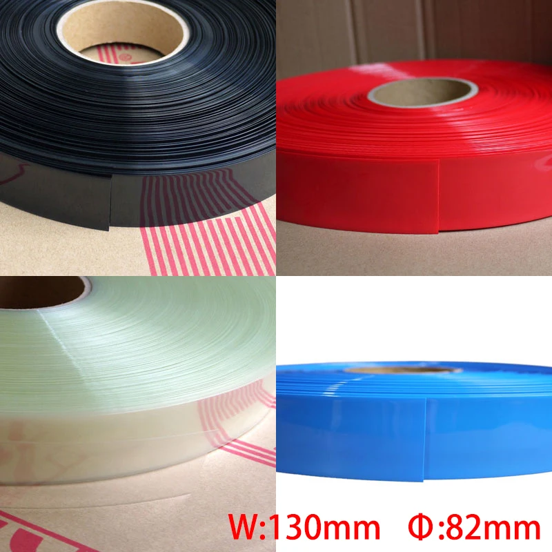 

2M Red 130mm Width 82mm Dia Battery Pack DIY Insulation Protective Casing PVC Heat Shrink Tubing Shrinkable Tube
