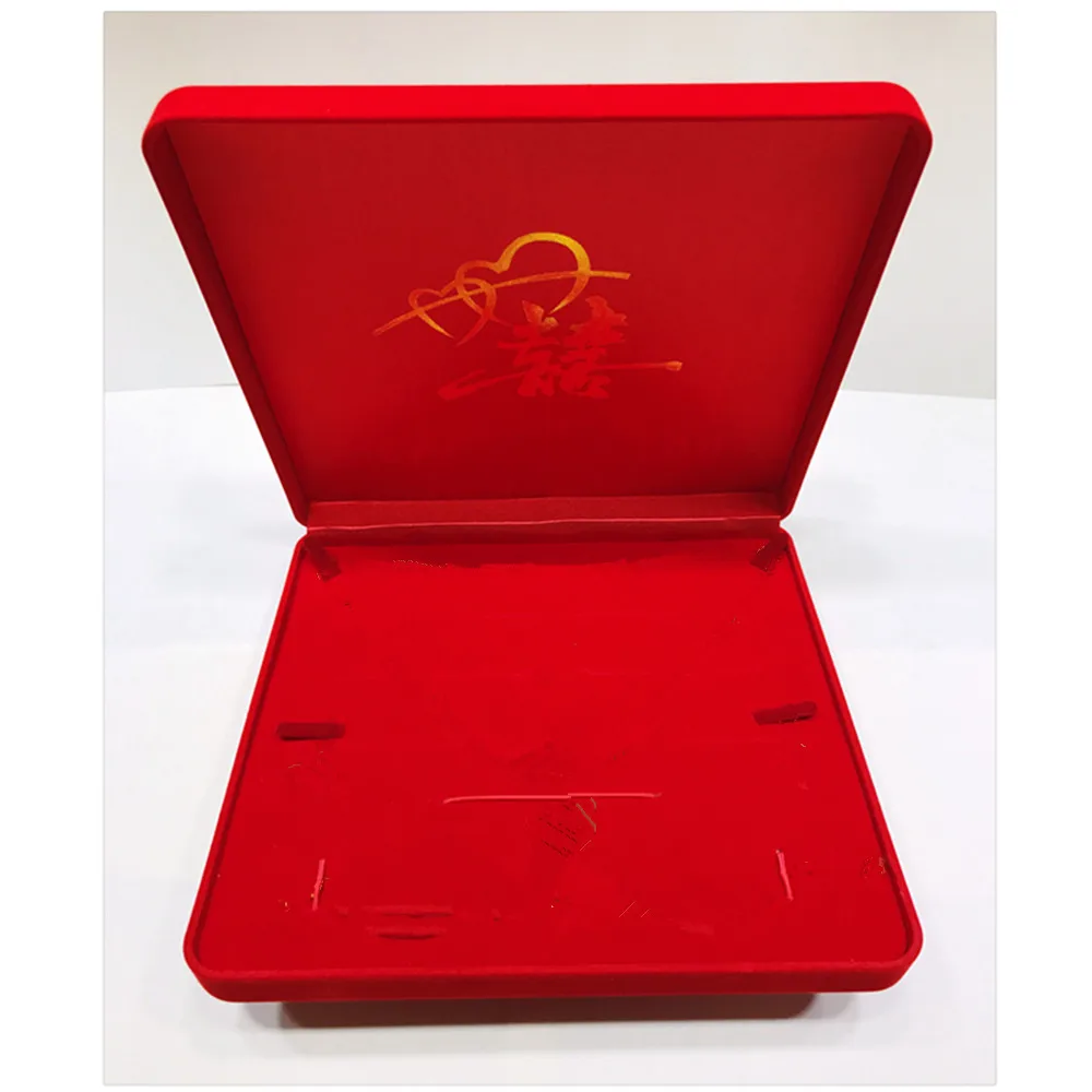 

1PC Square Shaped Necklace Earring Ring Gift Wedding Jewelry Display Storage Case Flocking Packaging Set Box QLY9725