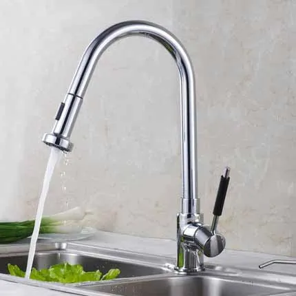 

2015 New Arrival Pull out kitchen faucet Chrome Polish basin sink mixer tap swivel rotate