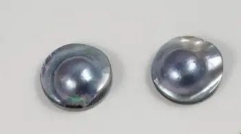 

FREE shipping> >>>Extremely rare fashion 18 mm black grey real mabe pearl sivler stud