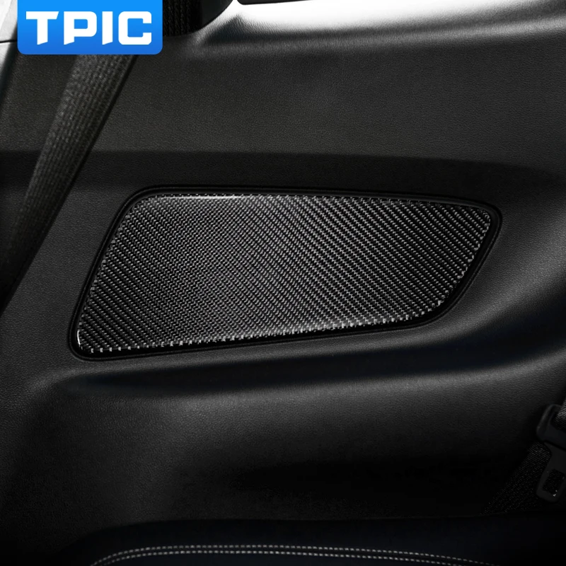 TPIC для Mustang углеродное волокно 2 шт./лот Автомобильная Дверная панель авто автомобильный аксессуар наклейка украшение интерьера Крышка- стиль