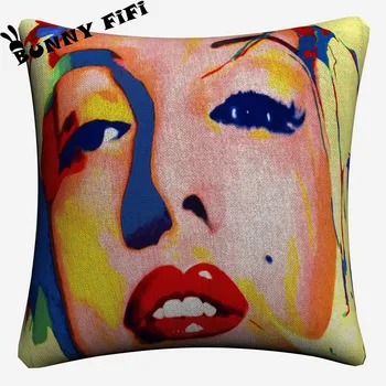 

James Dean Marilyn Monroe Pop Art Decorative DIY Cotton Linen Cushion Cover 45x45cm For Sofa Chair Pillowcase Home Decor