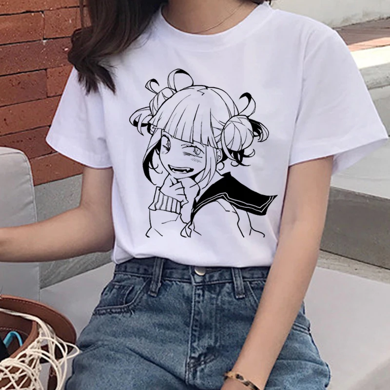 

Ahegao Print T Shirt Women Himiko Toga Senpai Harajuku T-shirt Ullzang Funny Hentai Print Tshirt 90s Graphic Top Tees Female