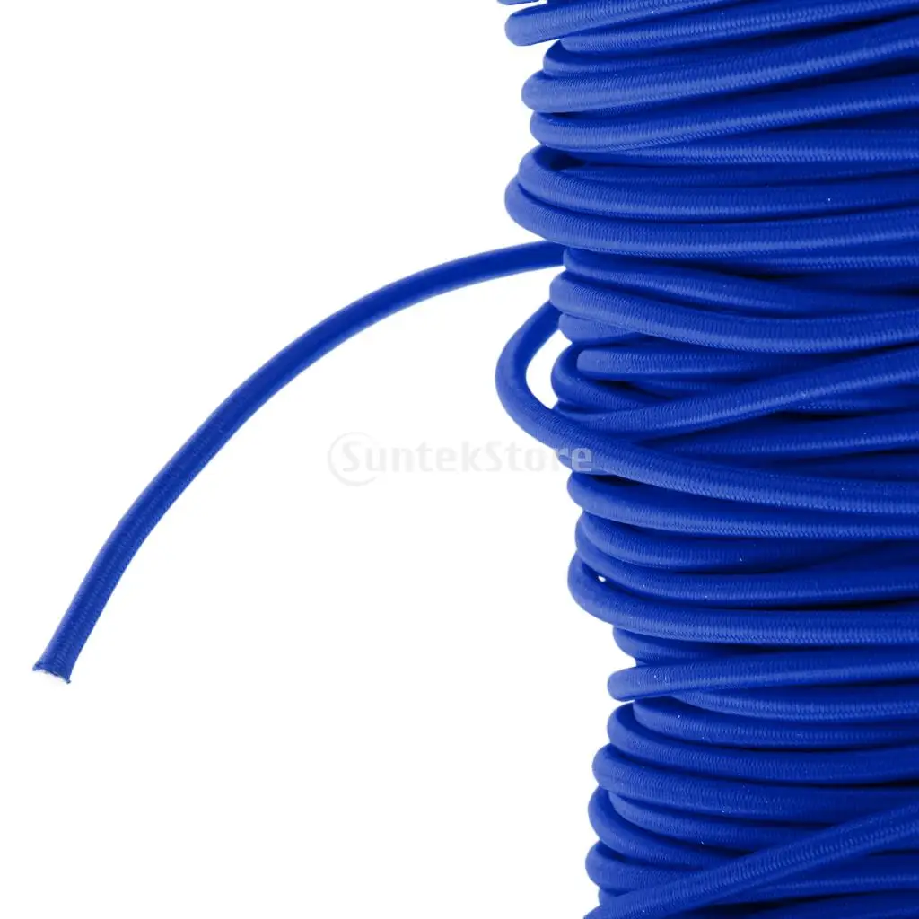  4mm Round Rubber Elastic Bungee Rope Shock Cord Tie Down Boat Trailer Anti-UV 0.5m, 1m, 2m, 300cm, 5m, 10m, 20m, 30m, 50m, 75m