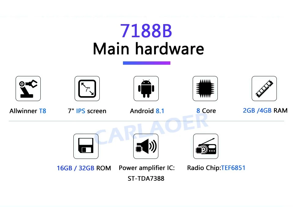 Discount Car Android 8.1 4G RAM 2 Din radio Multimedia Video Player Universal auto Stereo GPS IPS screen For Nissan Hyundai Kia toyata VW 5