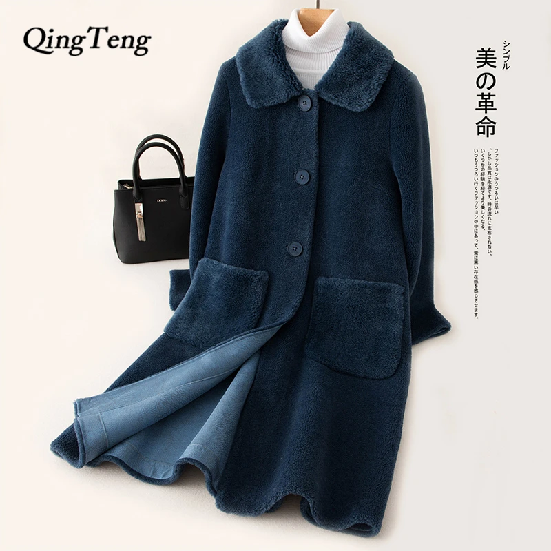 

teddy coat woman long wool 30% fluffy teddy bear jacket women faux fur elegant casual winter overcoat 2019 luxury clothes design