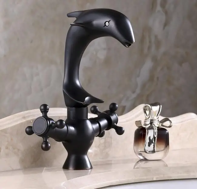 Dolphin Shape Basin Mixer Bathroom Hot And Cold Water Sink Faucets