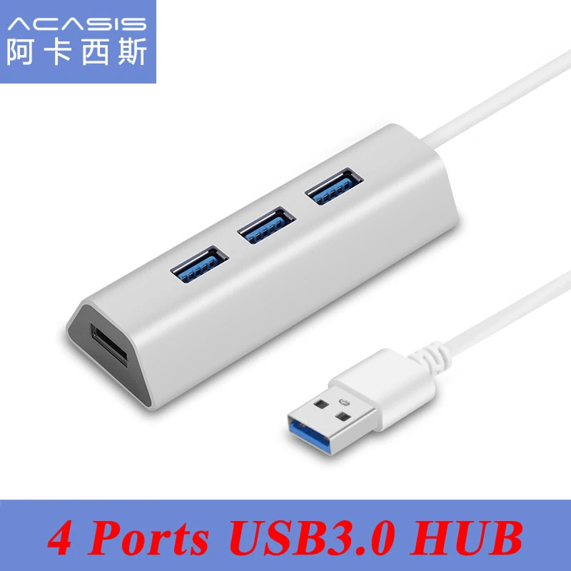 

USB3.0 Acasis Aluminum Super Speed 5Gbps USB HUB Splitter Adapter Computer Peripherals Accessories 4 Ports Long Line 30cm 60cm