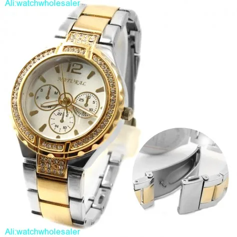 FW836F New NATURAL Round Water Resist White Dial Ladies Women Bracelet Watch