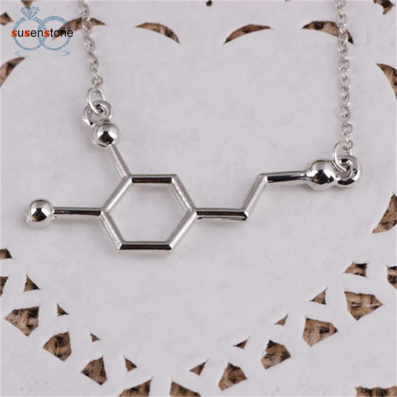 

SUSENSTONE DNA Necklace Dopamine Biochemistry Molecule CATOP Chemical Structural