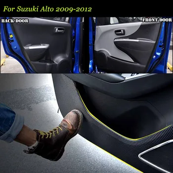

Brand New 1 Set Interior 3D Carbon Fiber Doors Side Edge Anti-kick Protection Pad Sticker For Suzuki Alto 2009-2012