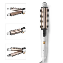 Многофункциональный 4 в 1 выпрямитель для завивки горячим воздухом, вращающиеся ролики расческа инструменты для стайлинга волос, щипцы для завивки волос D42