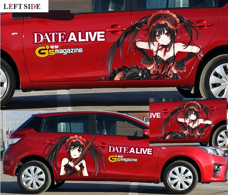 

LEFT SIDE Car Stickers 2PCS Customizable Anime Decal Decor Waterproof Mural Vinyl Styling Second Yuan Cartoon Car Sticker