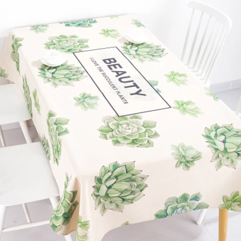 

Nordic Plant pattern Thicken Tablecloth Cotton Linen Coffee Tablecloth Restaurant Party Outdoor Home Decoration Table Cloth