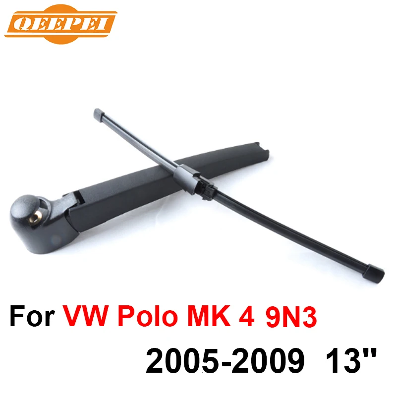 QEEPEI Rear Wiper Blade and Arm For VW Polo MK 4 9N3 2005 2009 13'' 3/5