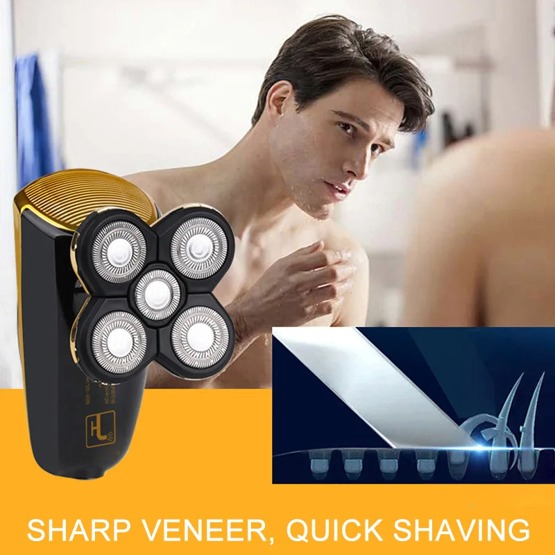 

High Quality Men Electric Shaver Waterproof USB Rechargeable Wet Dry Razor Cordless Rotary Trimmer