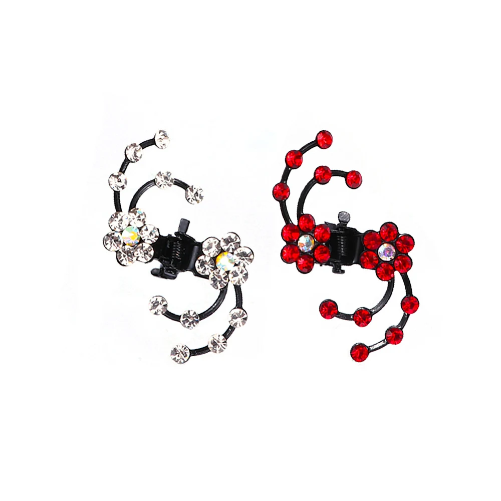 

6 PCS/1 pack Wedding Bridal Hair Claws Women Mini Headwear Rhinestone Snowflake Hair Clips Flower Hair Accessories