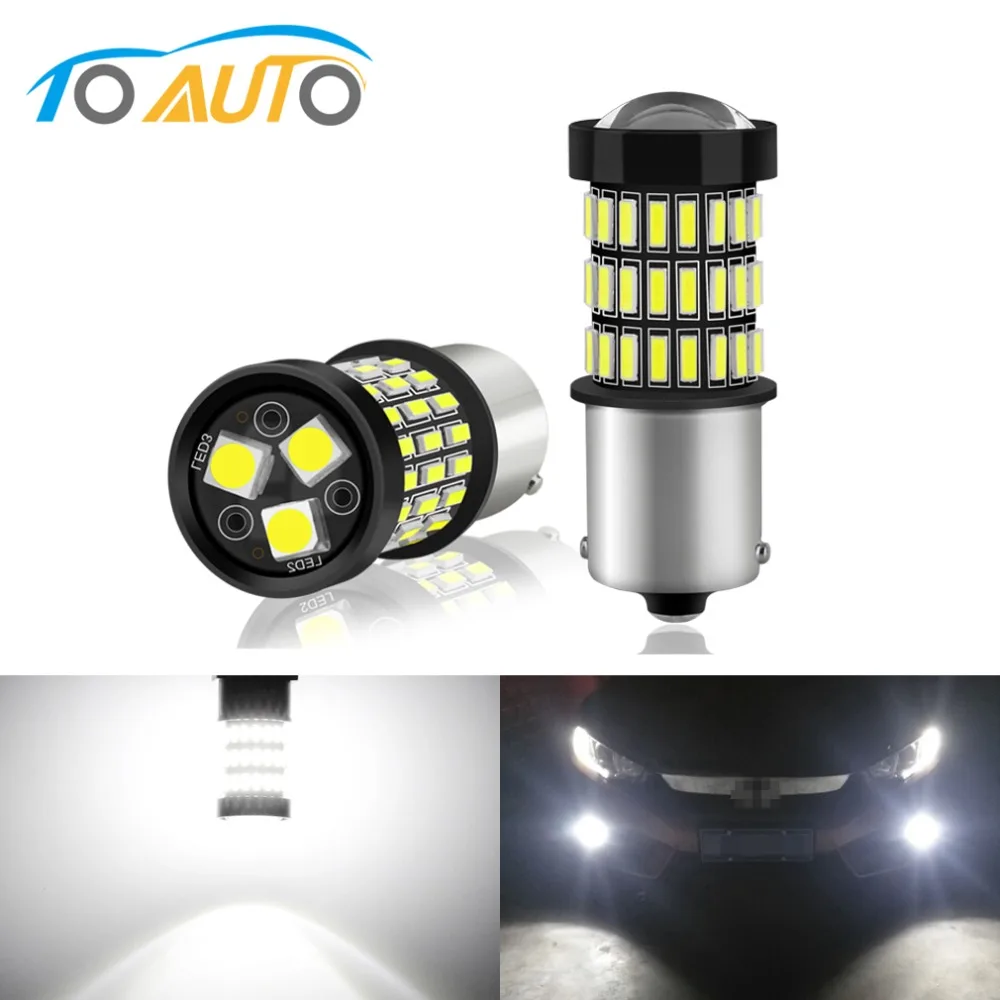 

2pcs 1156 BA15S P21W LED BAU15S PY21W LED Bulb R5W R10W 12V White Red Amber Car Light Turn Signal Brake Tail Stop Lamp Auto