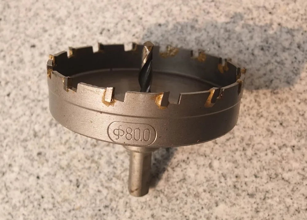

80MM Tungsten Carbide tipped Stainless Steel Sheet Cutter Core Drill Bit (10MM shank)