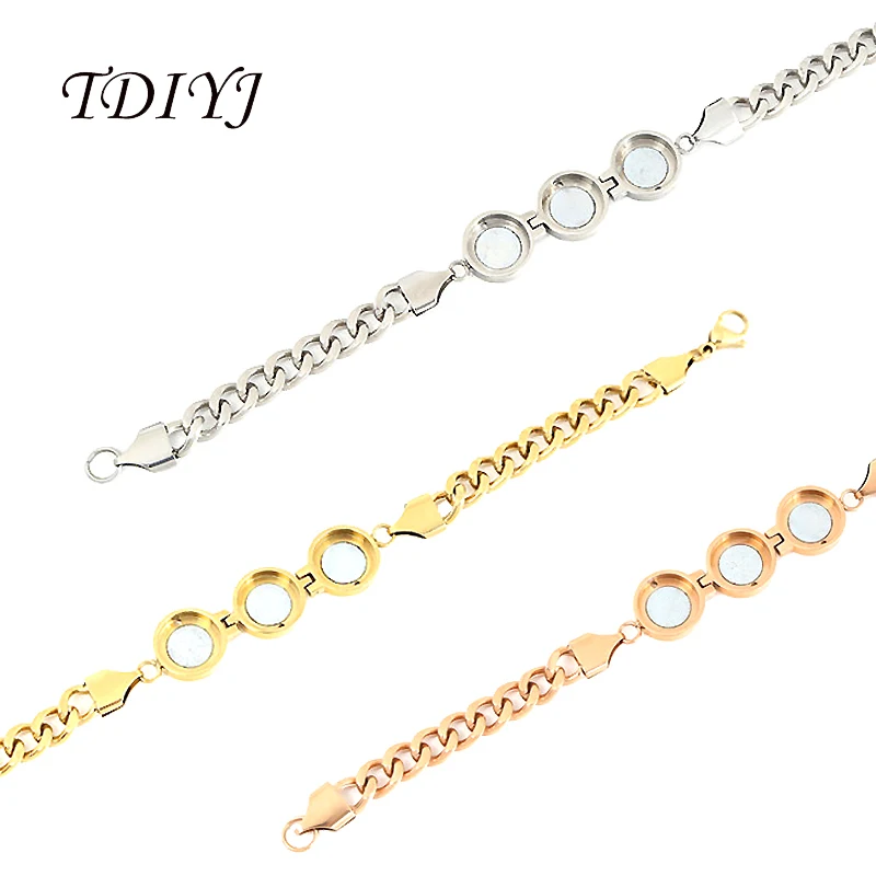Tdiyj 3 unids mi moneda de plata y oro rosa Acero inoxidable cambio pulseras para 12mm intercambiable magnético pequeño moneda Tdiyj 3 unids mi moneda de plata y oro rosa Acero inoxidable cambio pulseras para 12mm intercambiable magnético pequeño moneda