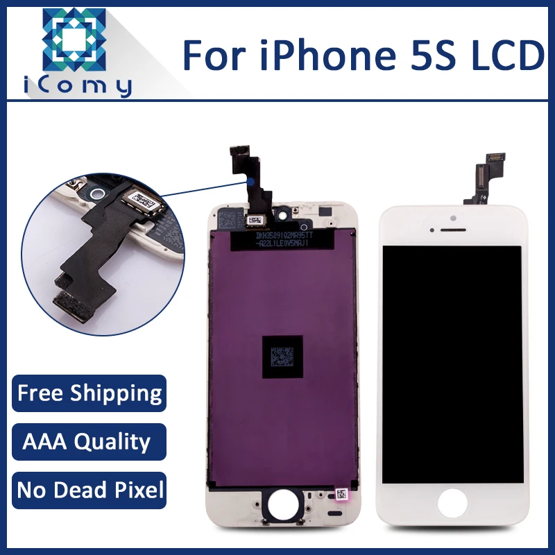 100 Tested Good LCD Display Screen For Apple iPhone 5S White Black Ecran Pantalla Tela DHL