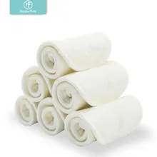 Happyflute 10 pçs 2 camadas de bambu & 2 camadas microfibra recém-nascido forro inserção para pano do bebê fralda bambu natural lavável