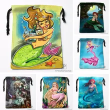 Custom Tiana Mermaid By Fernl Drawstring Bags Travel Storage Mini Pouch Swim Hiking Toy Bag Size 18x22cm#0412-04-237