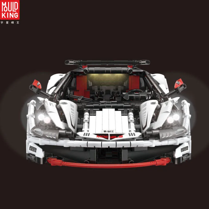 

Mould king Technic Series Compatible With Legoing MOC-16915 White Racing Car Building Blocks Bricks APP RC Cars wholesale