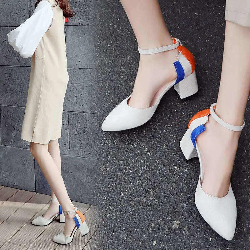 

Sandals Women Summer Shoes Ladies Sandals Woman Shoes Casual Buckle Strap Mixed Colors High Heel