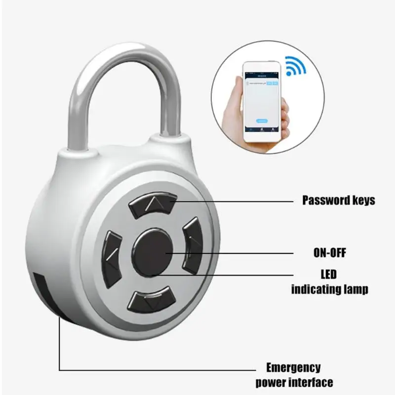 Противоугонный замок, блокировка паролем, управление с помощью приложения, замок со смарт-мобильным телефоном, Bluetooth, приложение, Чехол для багажа, блокировка шкафчика для Android IOS