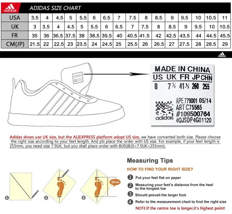 Adidas Shoes Mens Size Chart
