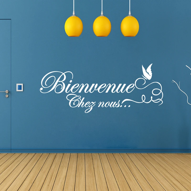 

French Citation Bienvenue Vinyl Wall Sticker Mural Decal Wall Art Wallpaper for Living Room Home Decor Poster House Decoration