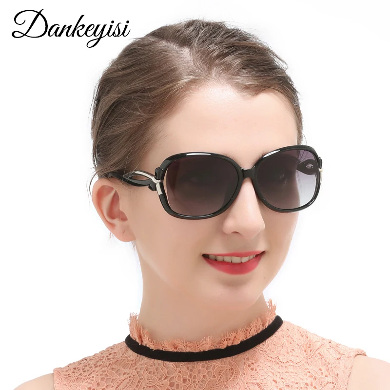 Бренд DANKEYISI, женские солнцезащитные очки, поляризационные, негабаритные, дизайнерские, Ретро стиль, для вождения, защита от уф400 лучей, поляризационные, солнцезащитные очки, женские, стекло