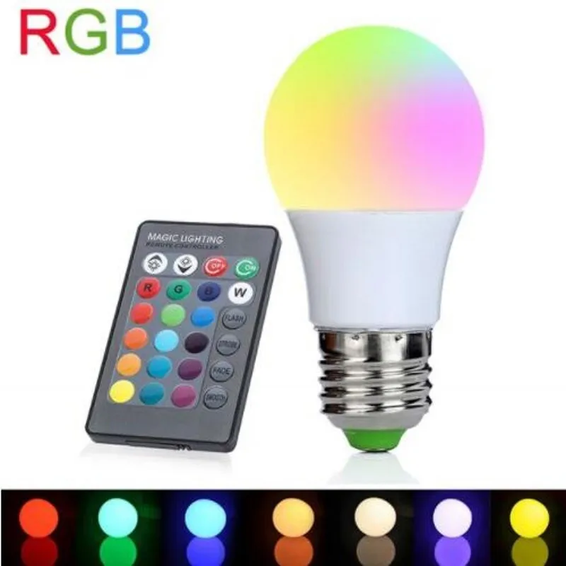 RGB E27 LED High Power Bright Bulbs Lamp 5W 9W 20W 220V LED Mini RGBW ...