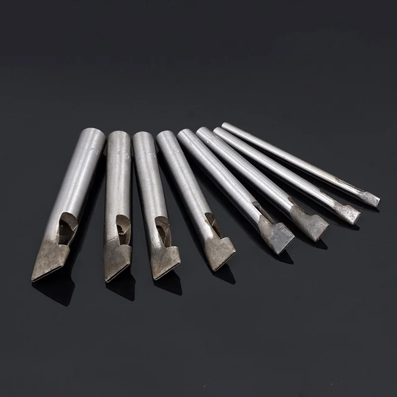 Width1mm закалка DIY кожаный инструмент закругленный угол одно слово удар 45 сталь полый пластик дерево кожа отверстие кожевенное ремесло бурение