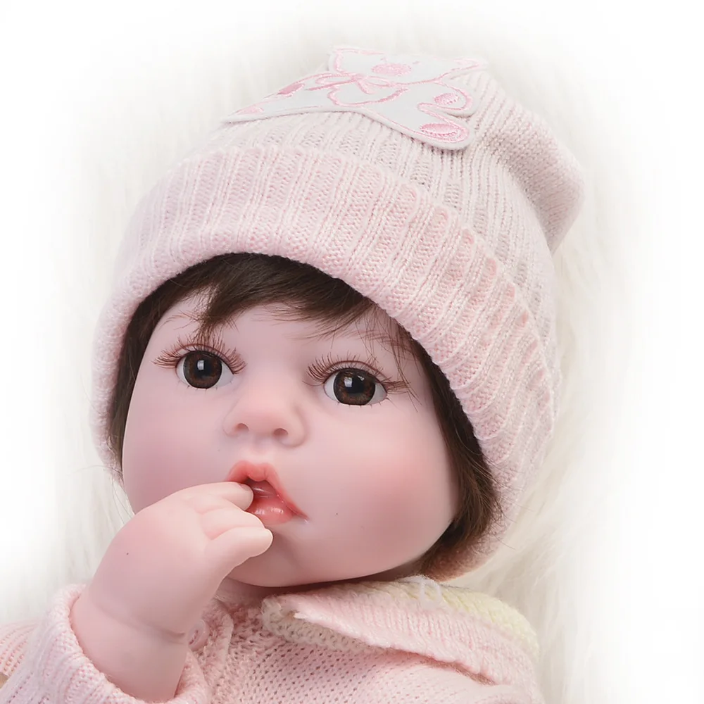 22 дюймов Силиконовые Винил Reborn Baby Doll Реалистичного новорожденных девочек