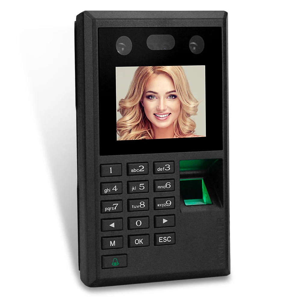 New 2.8inch Facial Recognition Biometric Fingerprint Attendance Management System Time Clock Access Control Keypad Password USB