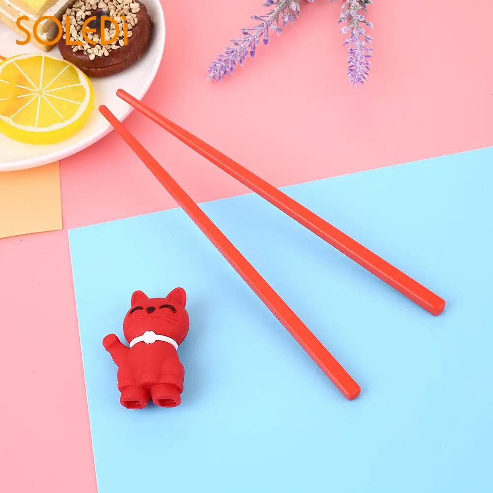 1 пара разноцветная Милая кошка Миньоны учебные палочки для детей Детская китайская палочка для еды ученик подарки