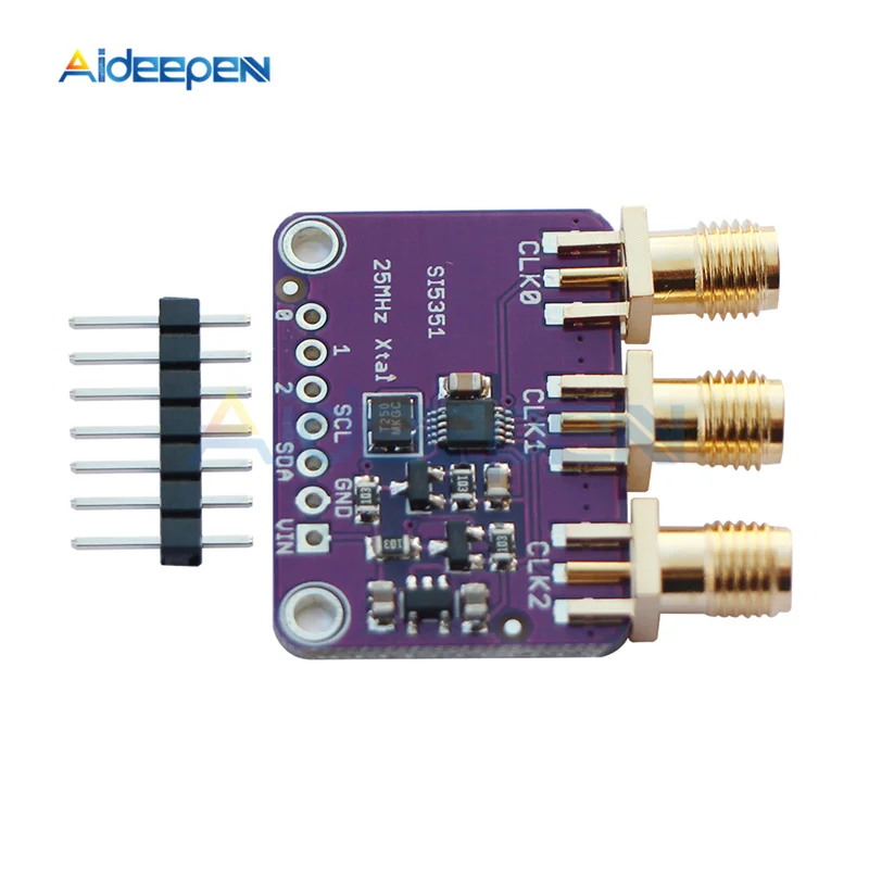 1 шт. DC 3 V-5 V 5351 Si5351A Si5351 I2C тактовый генератор коммутационная плата модуль генератор сигналов часы 8 кГц-160 МГц для Arduino