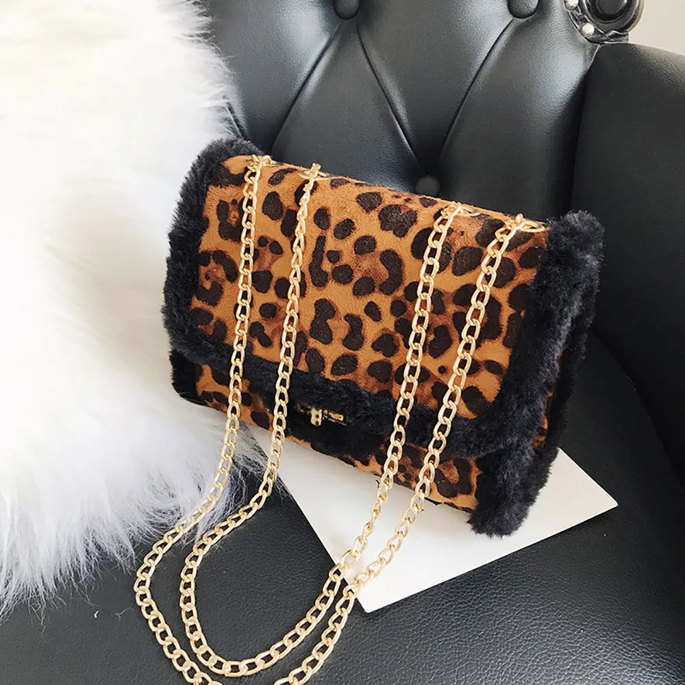 Женская леопардовая маленькая сумка, сумка из меха, сумка на плечо, сумка-мессенджер, кошельки и сумки, роскошная леопардовая сумка через плечо#15