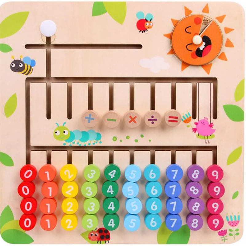 

Wooden Baby Early Calculation Math Toys Children Montessori Educational Teaching Aids Digital Maze Toys