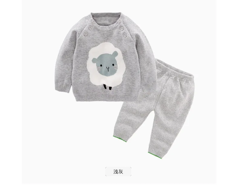 Wool Knitted Baby Girl Sweater Sets Cotton Full Sleeve Sweater+Pants Warm Baby Boy Clothing Sets Casual Bebes Suit Unisex Sets