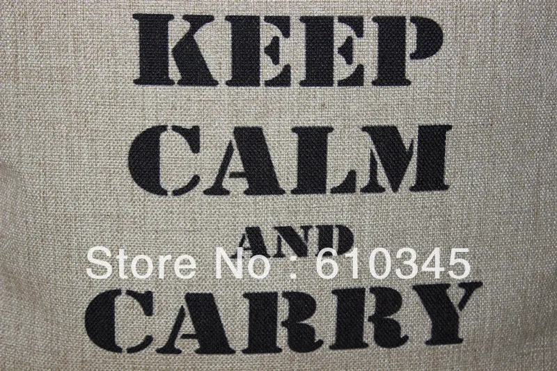 Keep Calm и Carry On льняная наволочка/декоративная подушка 45CX45CM натуральный грунт