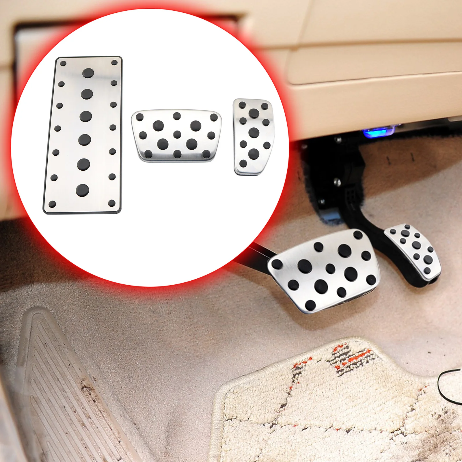 Foot Rest Brake Gas Pedal Cover Set For Toyota Land Cruiser LC200 Lexus LX570