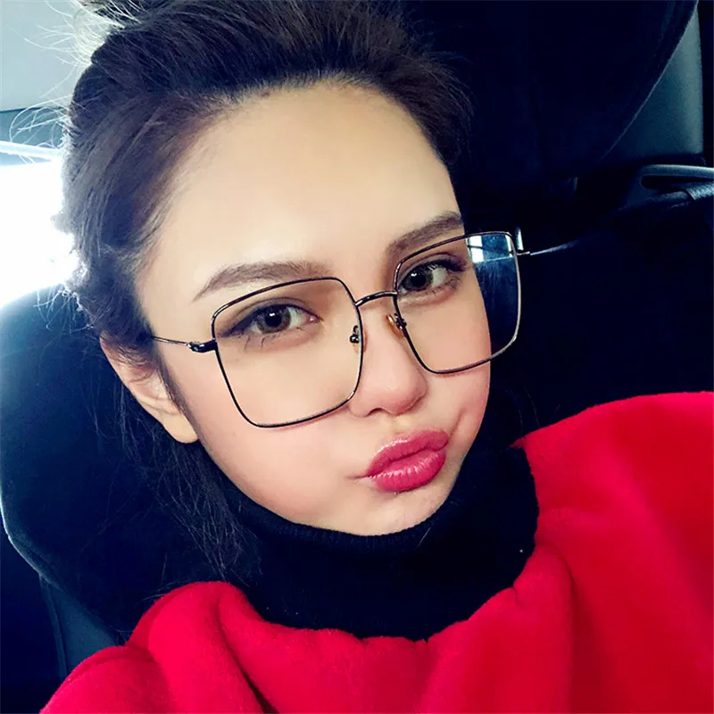

HJYBBSN Fashion High Quality Square Reading Glasses Women Vintage Big Brown Sunglasses Brand Designer Show Female Charm Shades