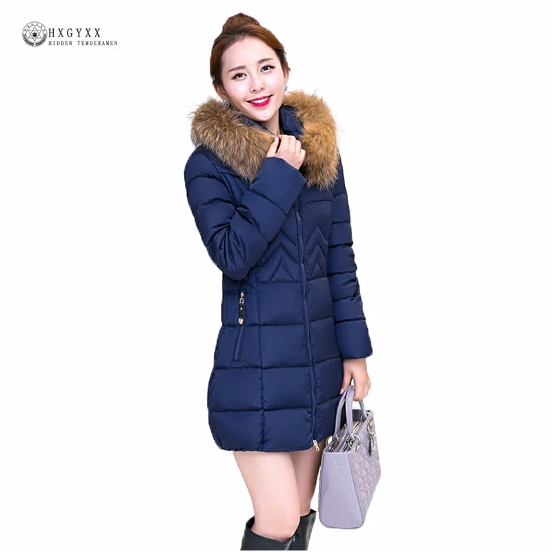 2017 Nova Mulheres Inverno Parkas Gola De Pele Destacável Com Capuz Casacos de Inverno Zip up Plus Size Mulheres Parkas Outerwear Algodão OK828